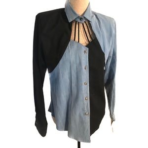 Vintage keyhole top blouse